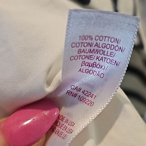 Anthropologie‎ Velvet By Graham White and Navy Striped Double Peacoat Size Small - Picture 8 of 9